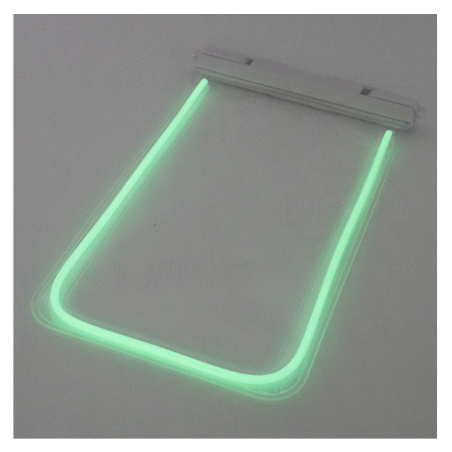 【スマホポーチ】IP68取得 暗闇でも光る蓄光素材を使用した防水ケース (ホワイト)サブ画像