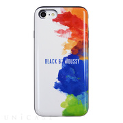 【iPhoneSE(第3/2世代)/8/7 ケース】BLACK BY MOUSSY [カード収納型 背面ケース] (スプレーホワイト)