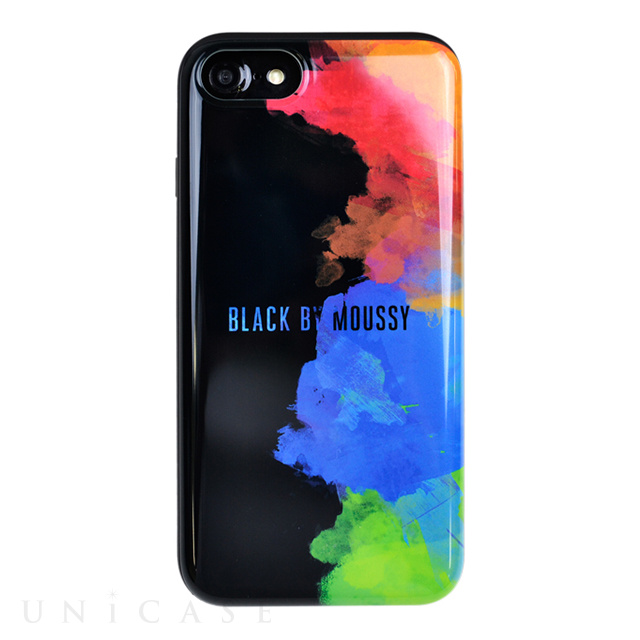 【iPhoneSE(第3/2世代)/8/7 ケース】BLACK BY MOUSSY [カード収納型 背面ケース] (スプレーブラック)