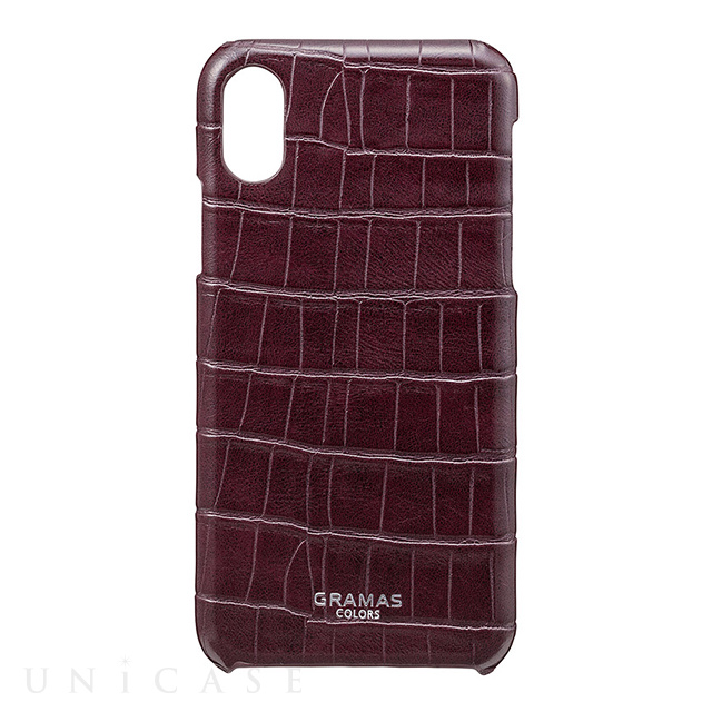 【iPhoneXS/X ケース】“EURO Passione Croco” Shell PU Leather Case (Wine)