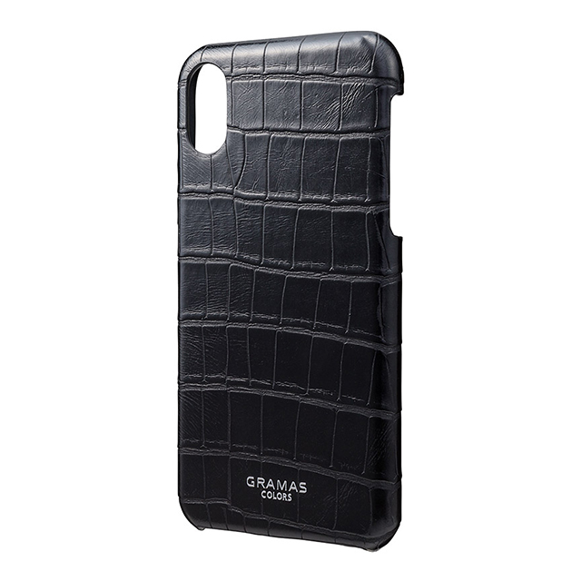 【iPhoneXS/X ケース】“EURO Passione Croco” Shell PU Leather Case (Black)goods_nameサブ画像
