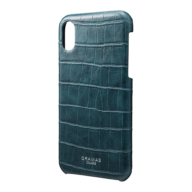 【iPhoneXS/X ケース】“EURO Passione Croco” Shell PU Leather Case (Navy)goods_nameサブ画像
