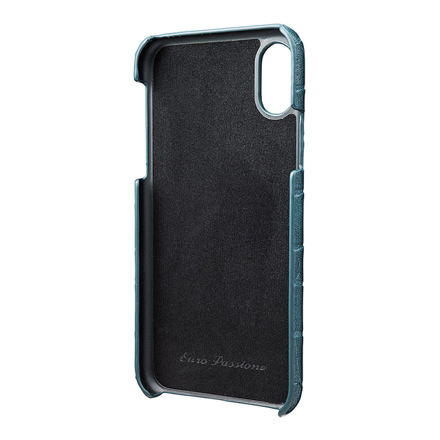 【iPhoneXS/X ケース】“EURO Passione Croco” Shell PU Leather Case (Navy)goods_nameサブ画像