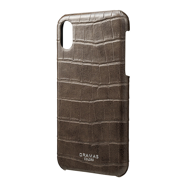 【iPhoneXS/X ケース】“EURO Passione Croco” Shell PU Leather Case (Greige)goods_nameサブ画像