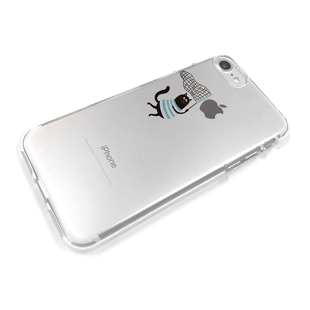 【iPhone8/7 ケース】ソフトクリアケース (虫取りネコ ミント)サブ画像