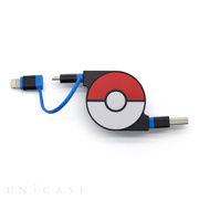 2in1 Retractable USB Cable with Lightning ＆ micro USB POKEMON version 70cm (Blue)