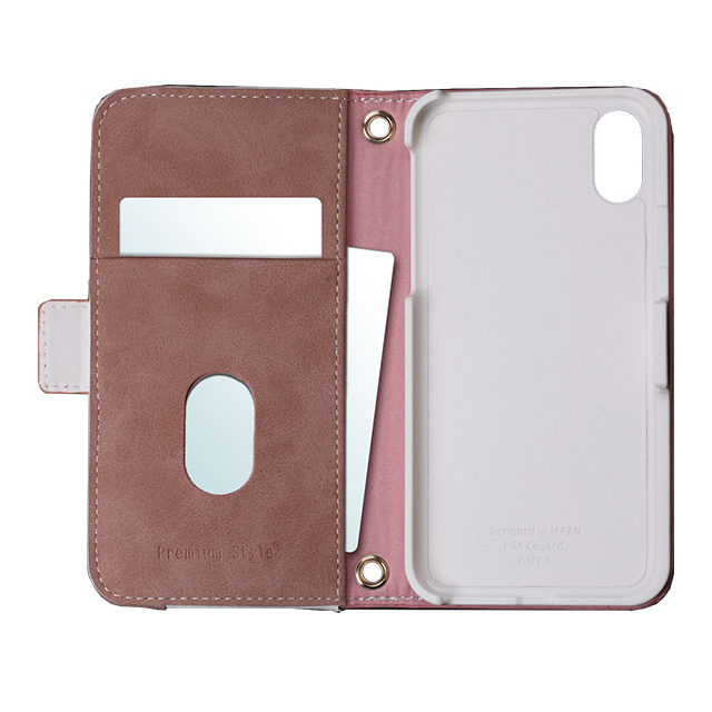 【iPhoneXS/X ケース】フリップカバー レター型ポケット (ピンク)サブ画像