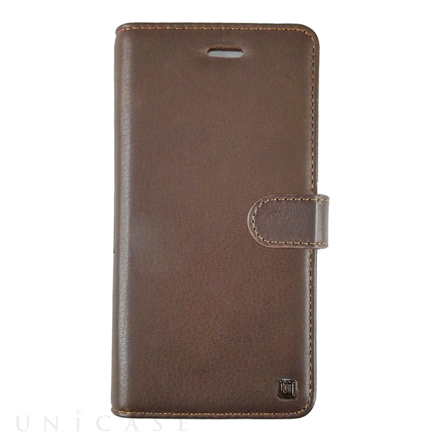 【iPhoneXS/X ケース】Genuine Leather slider Folio Wallet (Brown)