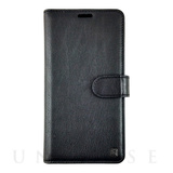 【iPhoneXS/X ケース】Genuine Leather Classic stand Folio Hard Shell (Black)