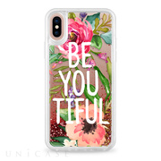 【iPhoneXS/X ケース】Be YOU Tiful Watercolor Floral Glitter