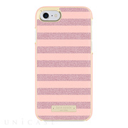 【iPhoneSE(第2世代)/8/7 ケース】Wrap Case (Glitter Stripe Rose Quartz Saffiano/Rose Gold Glitter)