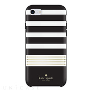 【iPhoneSE(第2世代)/8/7 ケース】Protective Hardshell Case (Stripe 2 Black/White/Gold Foil)