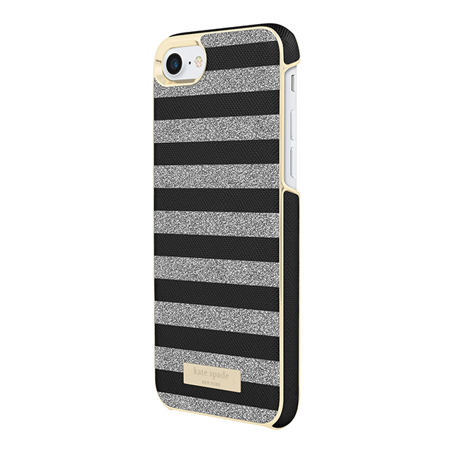 【iPhoneSE(第2世代)/8/7 ケース】Wrap Case (Glitter Stripe Black Saffiano/Silver Glitter)サブ画像