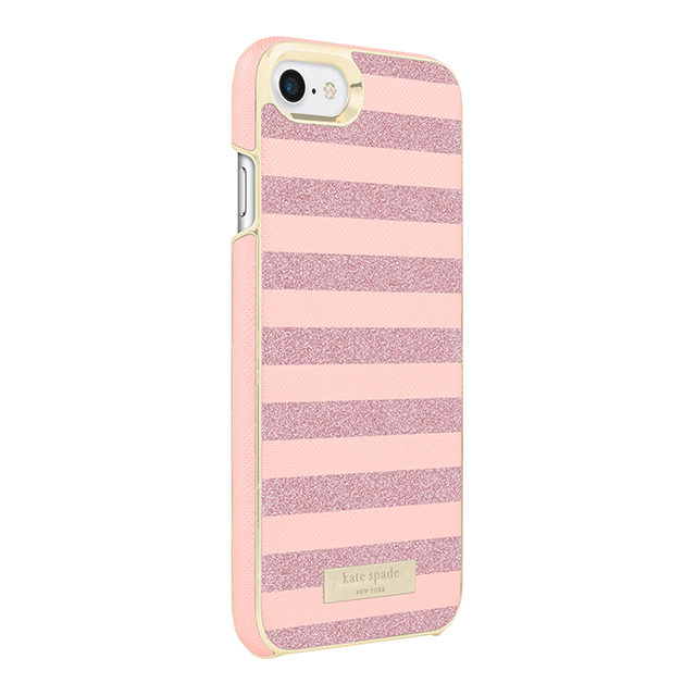 【iPhoneSE(第2世代)/8/7 ケース】Wrap Case (Glitter Stripe Rose Quartz Saffiano/Rose Gold Glitter)サブ画像