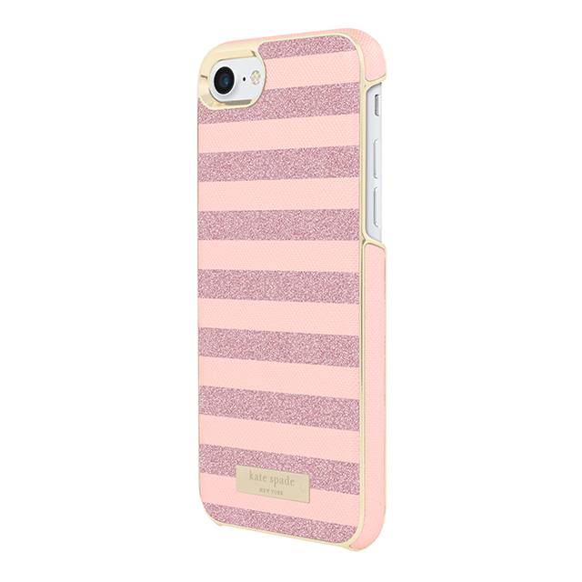 【iPhoneSE(第2世代)/8/7 ケース】Wrap Case (Glitter Stripe Rose Quartz Saffiano/Rose Gold Glitter)サブ画像