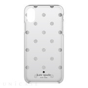【iPhoneXS/X ケース】Protective Hardshell Case (Glitter Dot Miles Gray Ombre/Silver Foil/Silver Giltter)