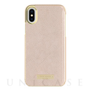 【iPhoneXS/X ケース】Wrap Case (Saffiano Rose Gold/Gold Logo Plate)
