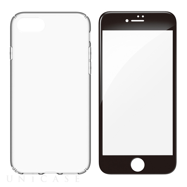 【iPhone8/7 ケース】[Airly Repair Pro]キズ修復防指紋クリアケース＆ガラスセット (ブラックフレームガラス)
