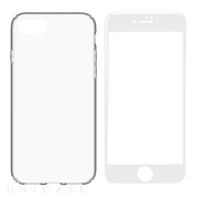 【iPhone8/7 ケース】[Airly Repair Pro]キズ修復防指紋クリアケース＆ガラスセット (ホワイトフレームガラス)