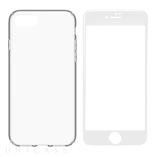 【iPhone8/7 ケース】[Airly Repair Pro]キズ修復防指紋クリアケース＆ガラスセット (ホワイトフレームガラス)