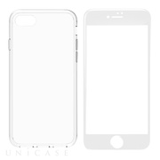 【iPhone8/7 ケース】[Turtle Pro]ハイブリッドケース (クリア)＆ガラスセット (ホワイトフレームガラス)