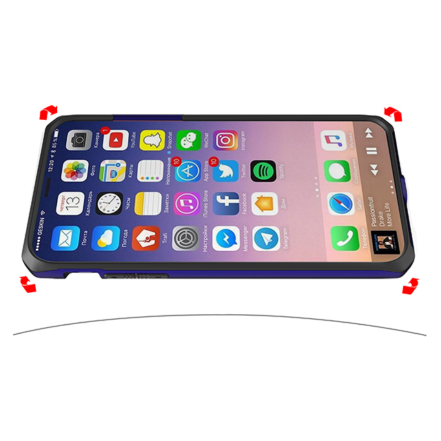 【iPhoneXS/X ケース】液晶保護ガラス付き! 耐衝撃ケース VENUM (ネイビー)サブ画像