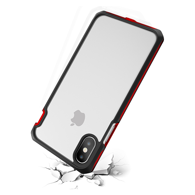 【iPhoneXS/X ケース】液晶保護ガラス付き! 耐衝撃ケース VENUM (レッド)サブ画像
