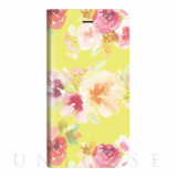 【iPhone8 Plus/7 Plus ケース】薄型デザインPUレザーケース「Design+」 Flower イエロー