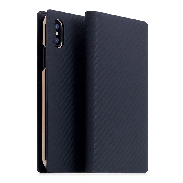 【iPhoneXS/X ケース】Carbon Leather Case (ネイビー)サブ画像