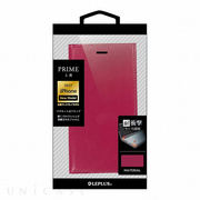 【iPhoneXS/X ケース】薄型PUレザーフラップケース「PRIME」 ピンク