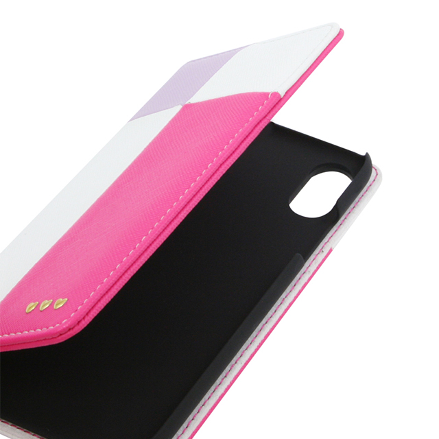 【iPhoneXS/X ケース】手帳型ケース カラーブロック　ピンクサブ画像