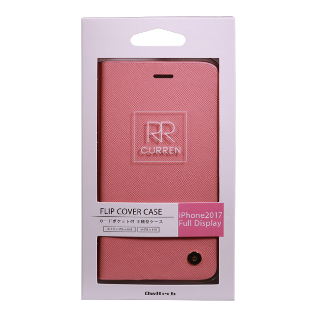【iPhoneXS/X ケース】CURREN フリップカバー サフィアーノ調 (ライトピンク)サブ画像