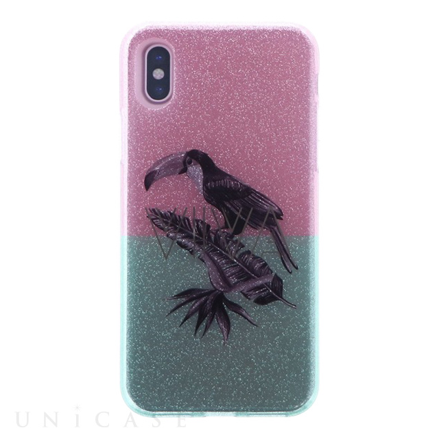 【iPhoneXS/X ケース】シェル型ケース/グリッター/Tropico Collection (Toucan Wild)