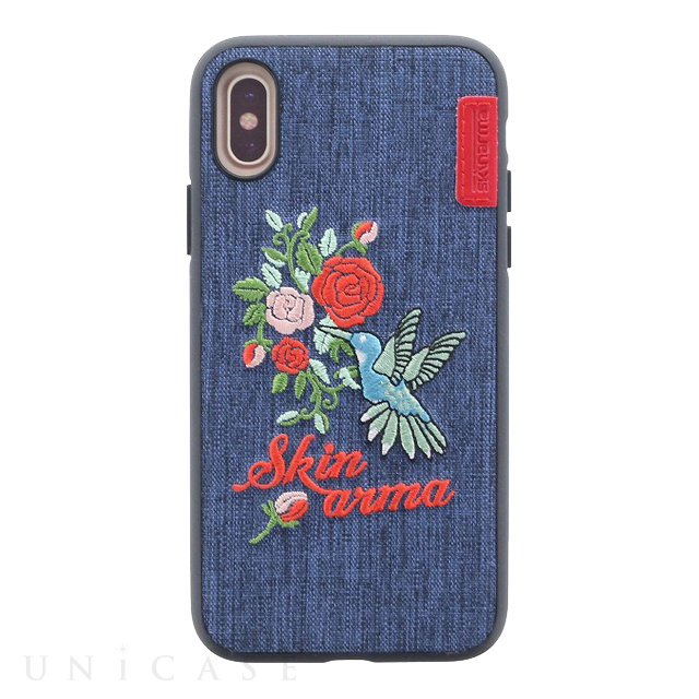 【iPhoneXS/X ケース】シェルケース/ハンドメイド刺繍/Wildling Collection (Hummingbird)