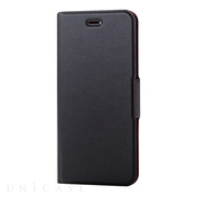 【iPhone8 Plus/7 Plus ケース】ソフトレザーカバー薄型磁石付きブラック