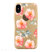 【iPhoneXS/X ケース】グリッターケース (navy peony)