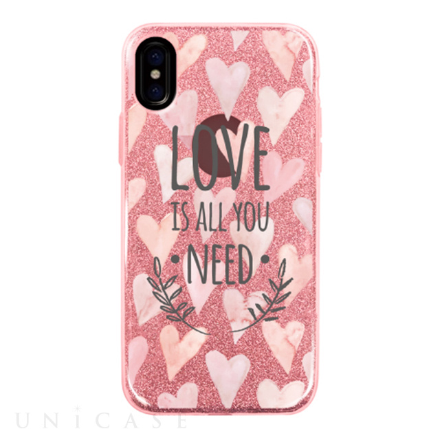 【iPhoneXS/X ケース】グリッターケース (LOVE IS ALL YOU NEED 1)