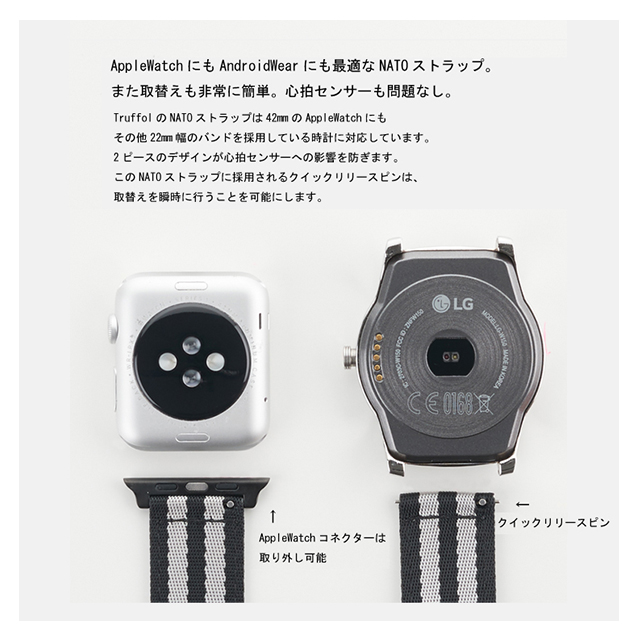 【Apple Watch バンド 44/42mm】22mm NATO Woven Nylon Band (Black/Space Grey) for Apple Watch Series4/2/1goods_nameサブ画像