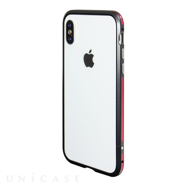 Iphonexs X ケース アルミニウムバンパー ブラック レッド 藤本電業 Iphoneケースは Unicase