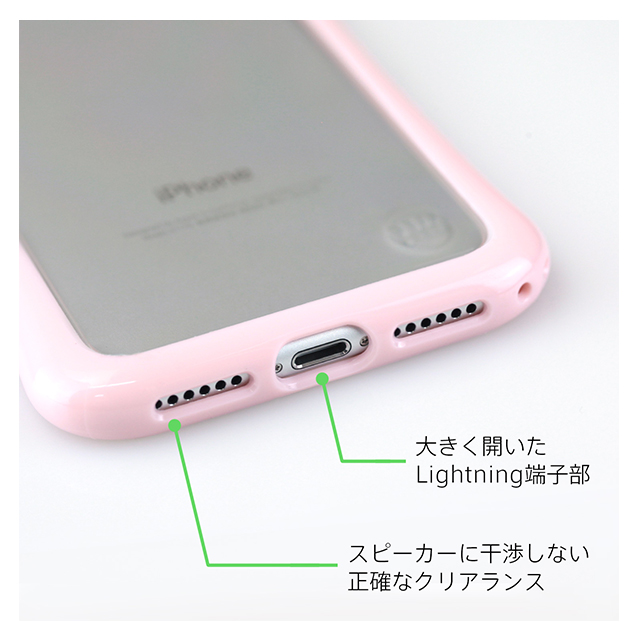 【iPhone8/7 ケース】HYBRID SHELL + TUNEGLASS 耐衝撃クリアケース (ピンク)サブ画像
