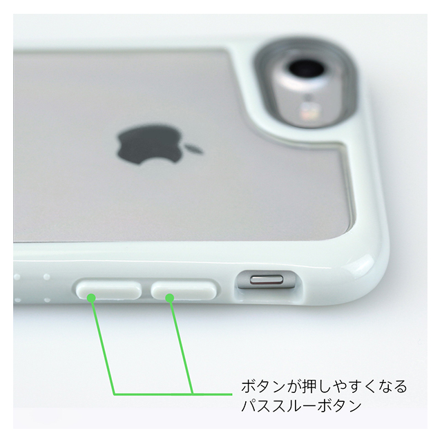 【iPhone8/7 ケース】HYBRID SHELL + TUNEGLASS 耐衝撃クリアケース (グレイ)サブ画像