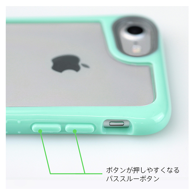 【iPhone8/7 ケース】HYBRID SHELL + TUNEGLASS 耐衝撃クリアケース (ターコイズブルー)goods_nameサブ画像