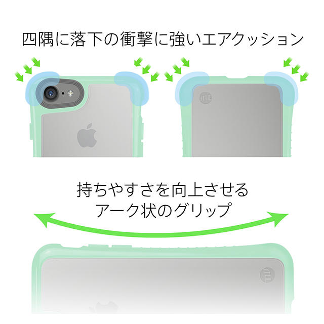 【iPhone8/7 ケース】HYBRID SHELL + TUNEGLASS 耐衝撃クリアケース (ターコイズブルー)goods_nameサブ画像