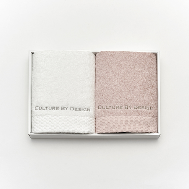 COTTON FACE TOWEL SET WHITE × ROSE SMOKE/コットンフェイスタオル ホワイト×ローズスモーク 2枚セットgoods_nameサブ画像