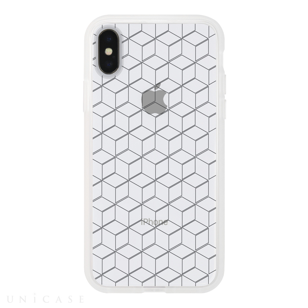【iPhoneXS/X ケース】MONOCHROME CASE for iPhoneXS/X (Hexagon Line Black)