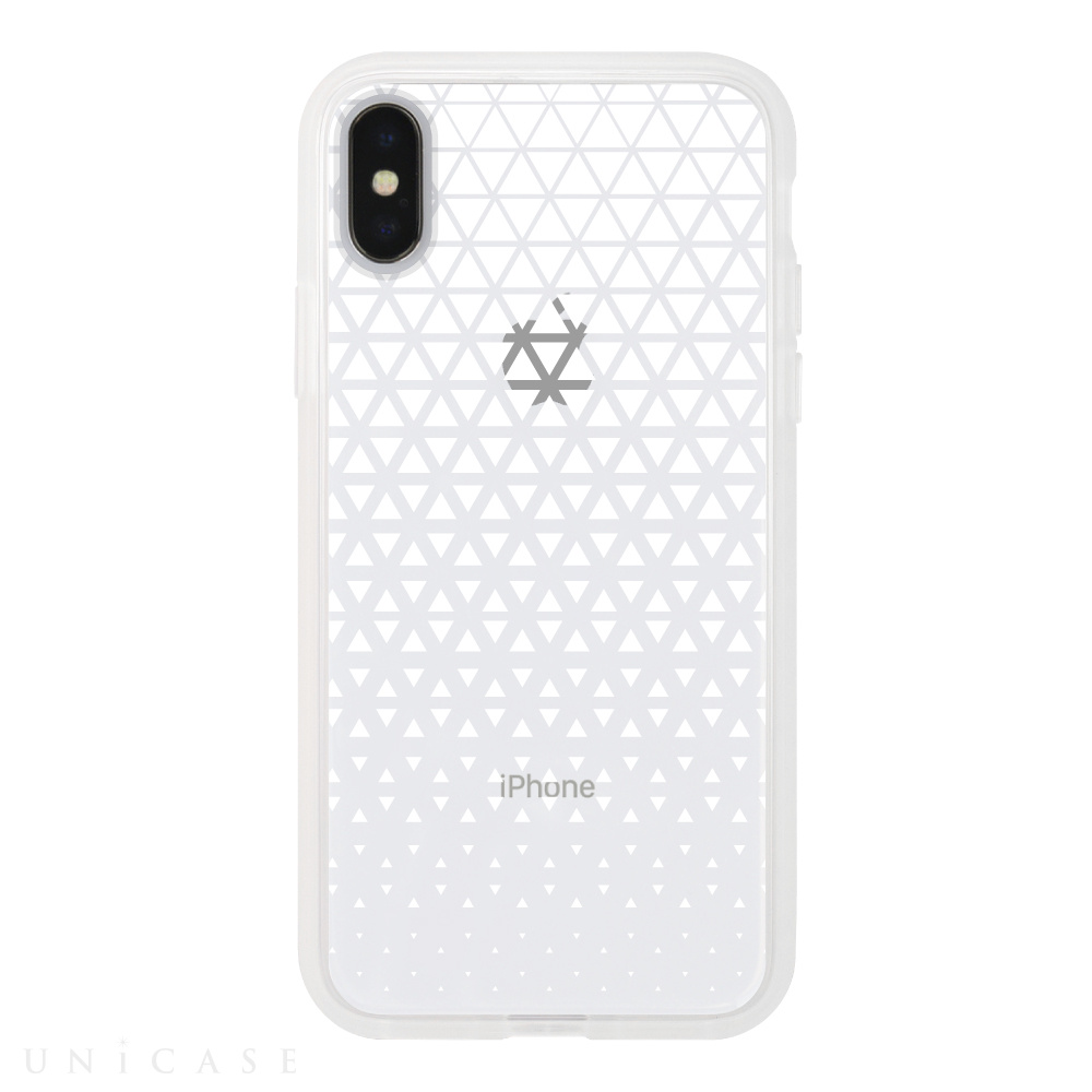 【iPhoneXS/X ケース】MONOCHROME CASE for iPhoneXS/X (Triangle Pattern White)