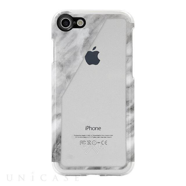 【iPhoneSE(第3/2世代)/8/7 ケース】Case Study Clear Case (White Marble Slant)