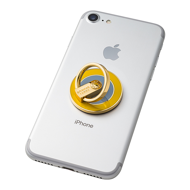 “MEDIARING” for Smartphone Circle (Yellow × Blue Gray)サブ画像