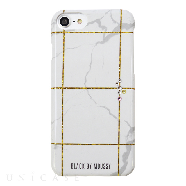 【iPhoneSE(第3/2世代)/8/7/6s/6 ケース】BLACK BY MOUSSY 大理石柄 背面ケース (ホワイト)