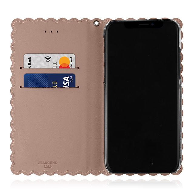 【iPhoneXS/X ケース】Biscuit Cowhide Leather Flip case (Apricot)サブ画像